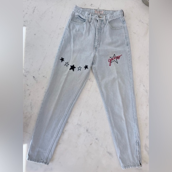 Guess Denim - Vintage Guess Light Wash Jeans with Star Embroidery
